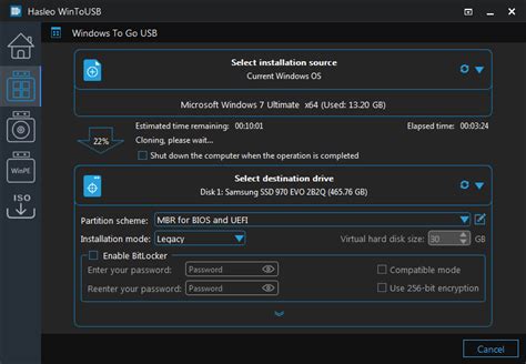 clone windows to go to usb